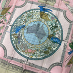 Hermes Carre 90 le Geographe Geographer Silk 100% Pink Scarf — view 6