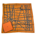 Hermes Scarf Carre 90 Bolduc Ribbon Pattern Orange