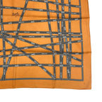 Hermes Scarf Carre 90 Bolduc Ribbon Pattern Orange — view 6