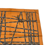Hermes Scarf Carre 90 Bolduc Ribbon Pattern Orange — view 4