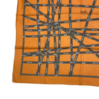 Hermes Scarf Carre 90 Bolduc Ribbon Pattern Orange — view 5