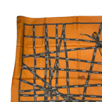 Hermes Scarf Carre 90 Bolduc Ribbon Pattern Orange — view 3