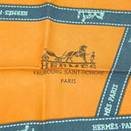 Hermes Scarf Carre 90 Bolduc Ribbon Pattern Orange — view 7