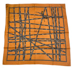 Hermes Scarf Carre 90 Bolduc Ribbon Pattern Orange — view 2