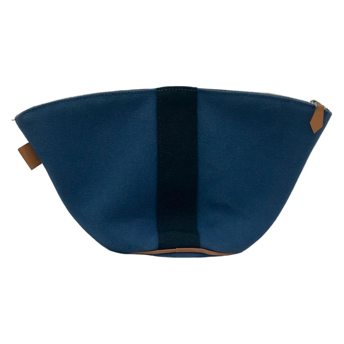 Hermes Pouch Navy Silver
