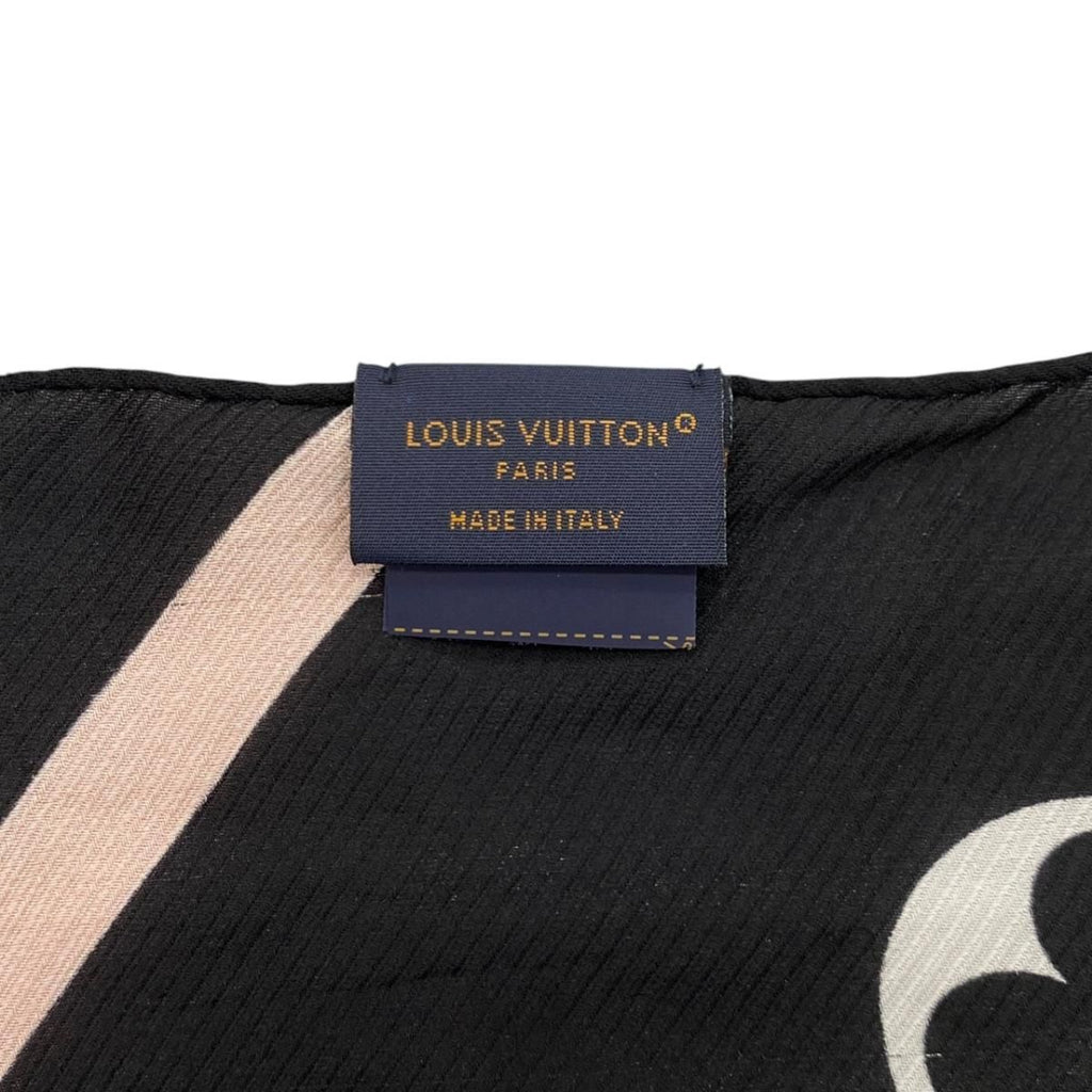 Louis Vuitton Silk Scarf Etole LV Idylle Monogram Noir Black Pink — view 9