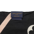 Louis Vuitton Silk Scarf Etole LV Idylle Monogram Noir Black Pink — view 9
