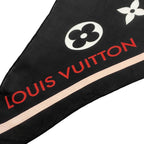 Louis Vuitton Silk Scarf Etole LV Idylle Monogram Noir Black Pink — view 4