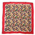 Chanel Silk Scarf Large CC Logo Gripoix Pattern Red Multicolor
