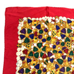 Chanel Silk Scarf Large CC Logo Gripoix Pattern Red Multicolor — view 2