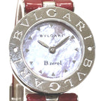 Bvlgari Watch SS Leather Quartz Pink Shell Dial