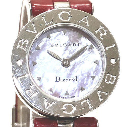 Bvlgari Watch SS Leather Quartz Pink Shell Dial