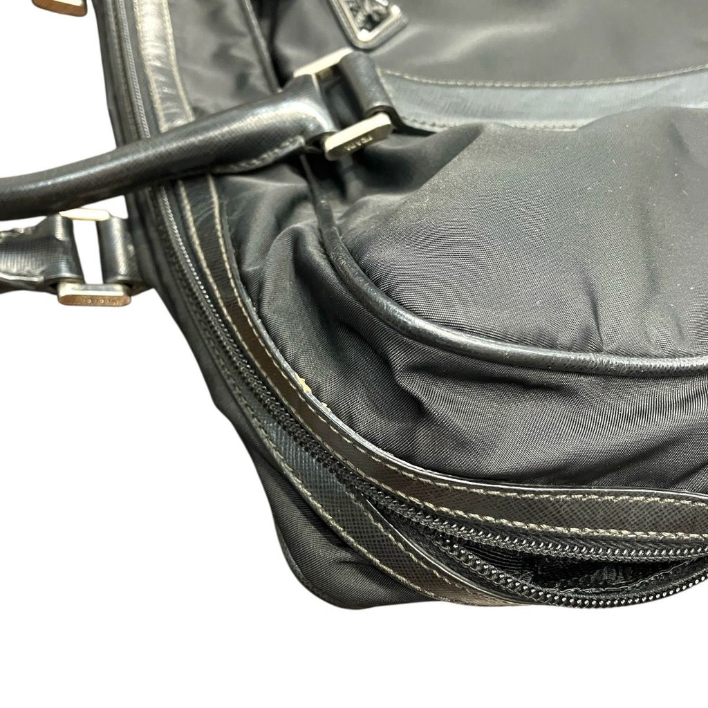 Prada Triangle Logo Briefcase Business Leather Nylon — view 7