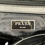 Prada Triangle Logo Briefcase Business Leather Nylon — view 4