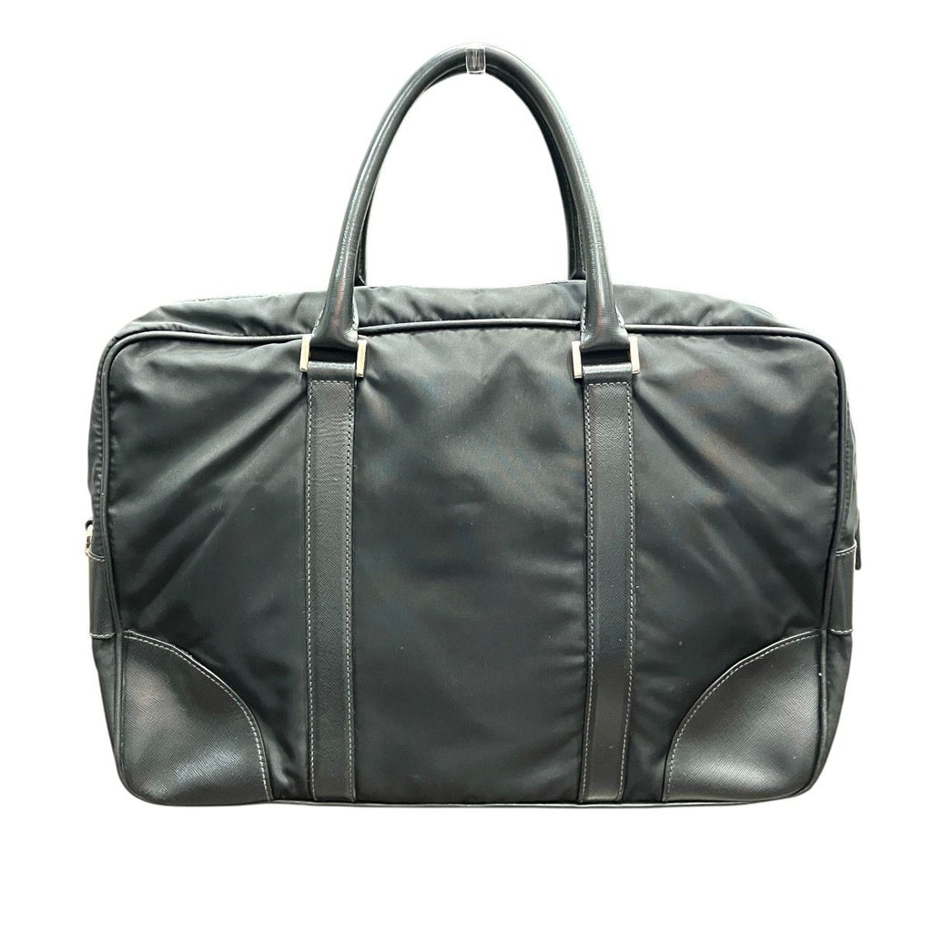 Prada Triangle Logo Briefcase Business Leather Nylon — view 2