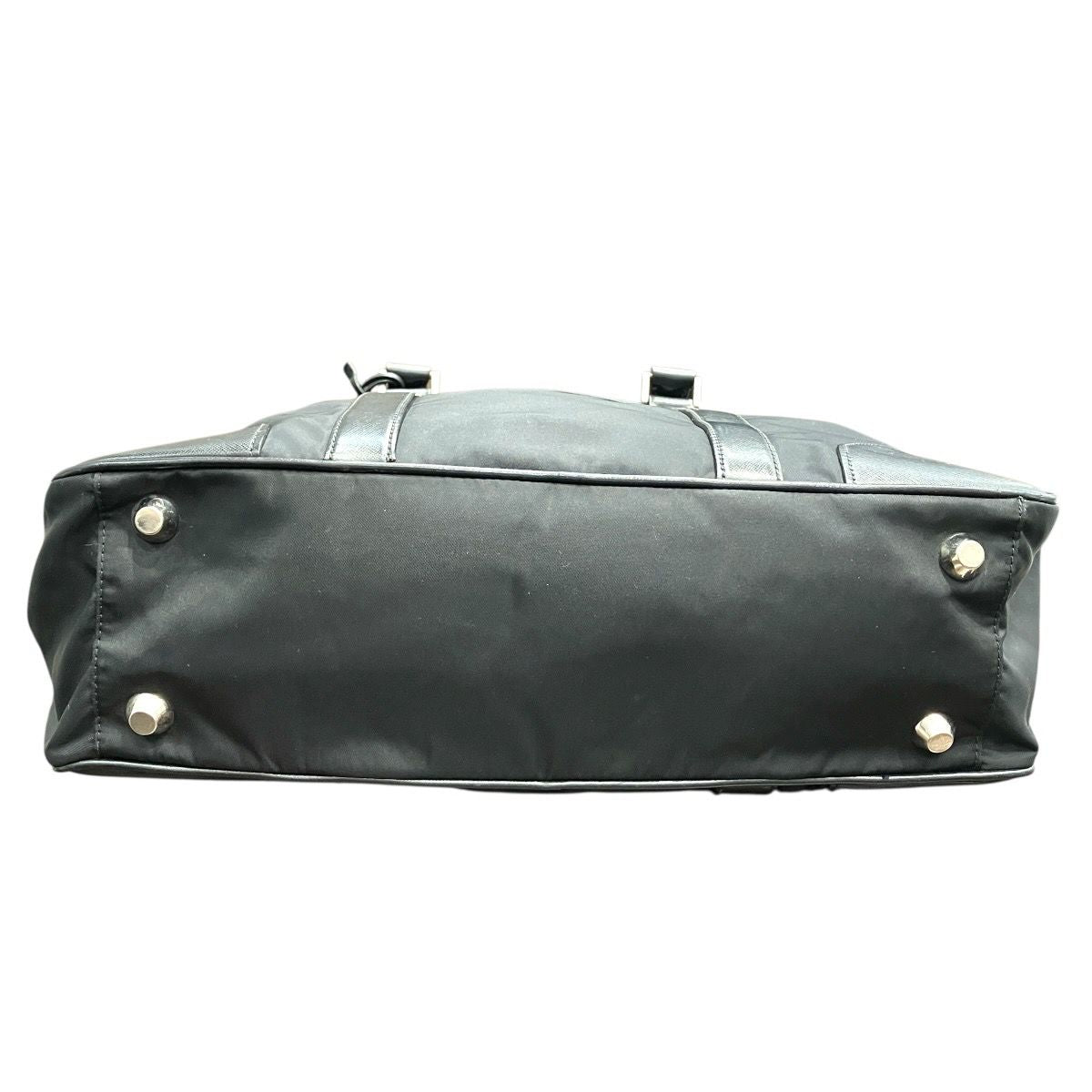 Prada Triangle Logo Briefcase Business Leather Nylon — view 3