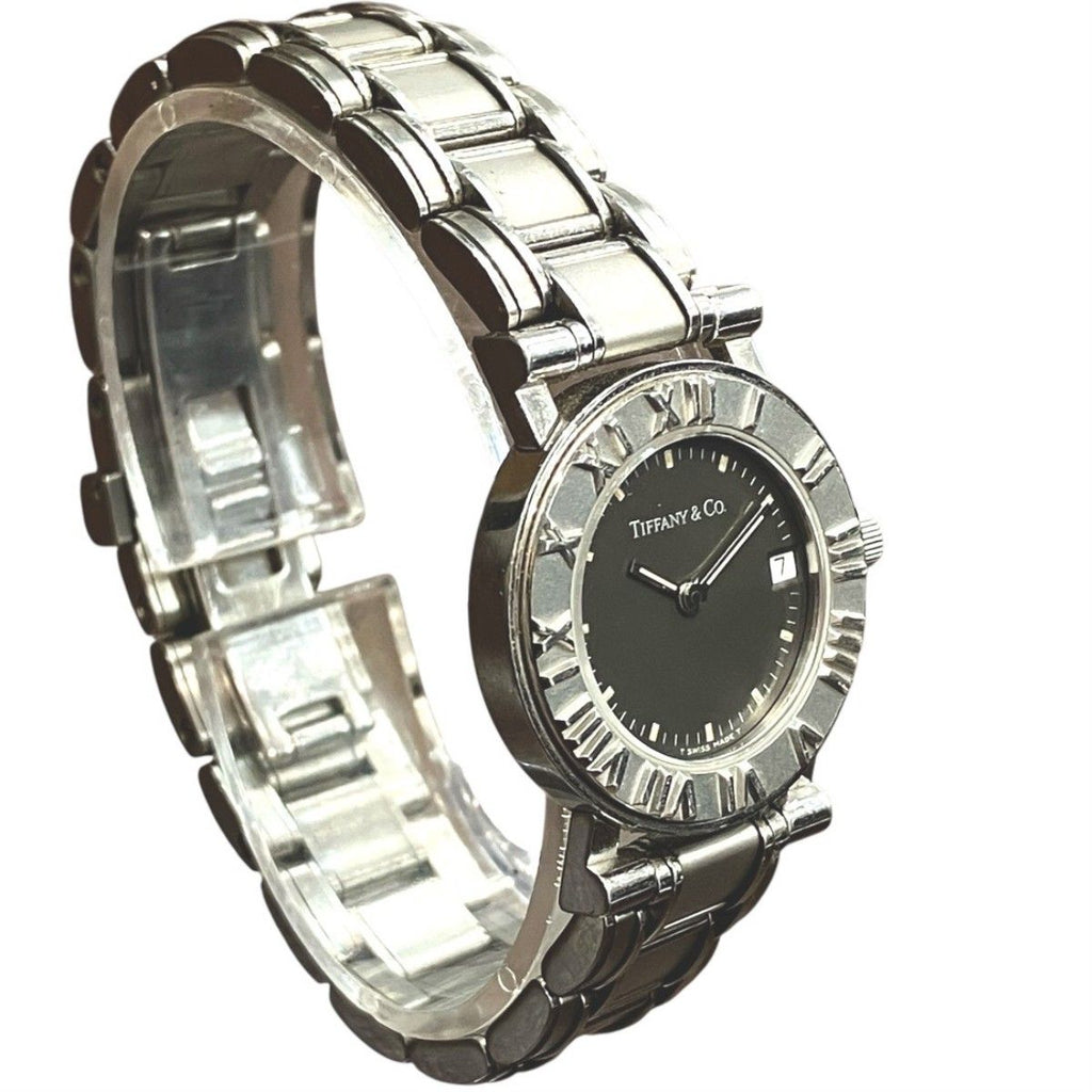 Tiffany & Co Atlas Watch SS Quartz Black Dial — view 3