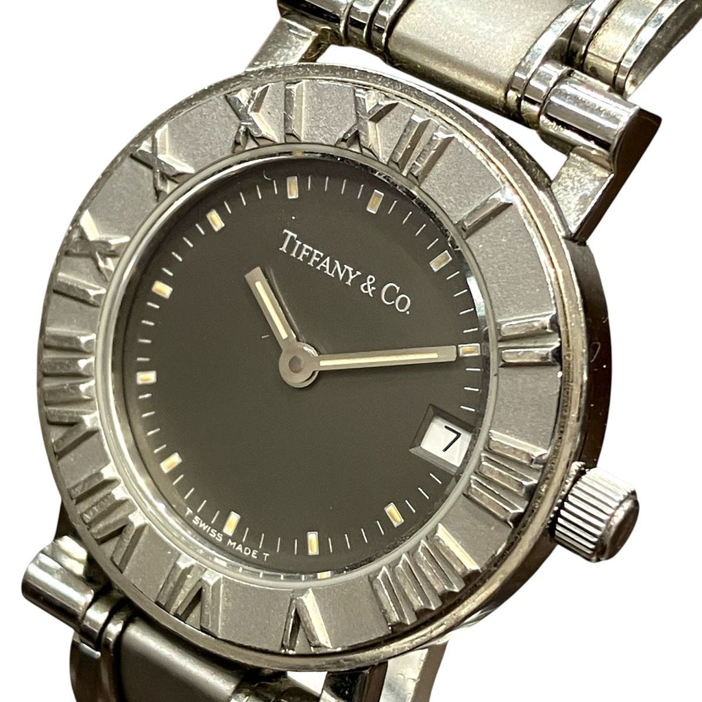 Tiffany & Co Atlas Watch SS Quartz Black Dial — view 4