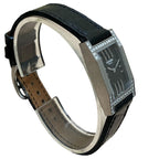 Hermes Dandem Diamond Set Bezel Watch SS Leather Quartz Black Dial — view 3
