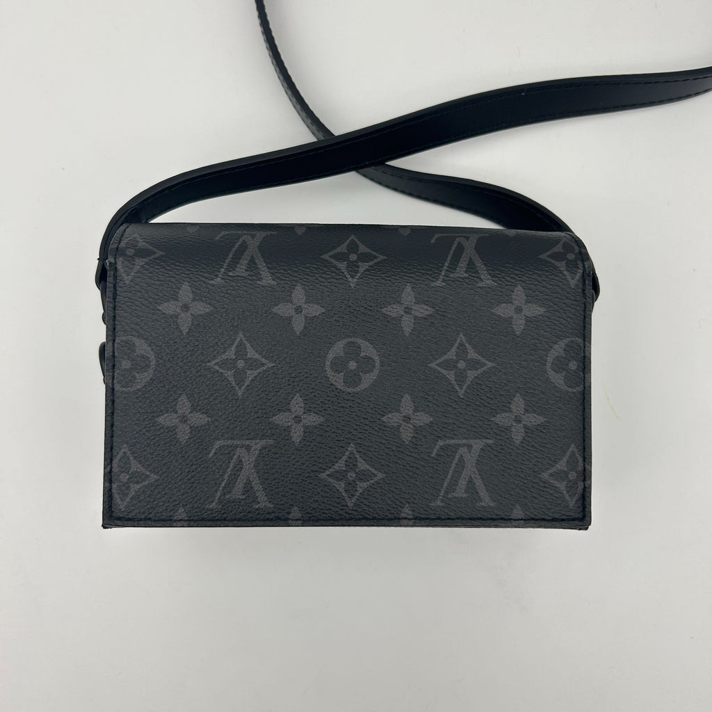 Louis Vuitton Shoulder Bag Monogram Eclipse Steamer Wearable Wallet Black — view 3