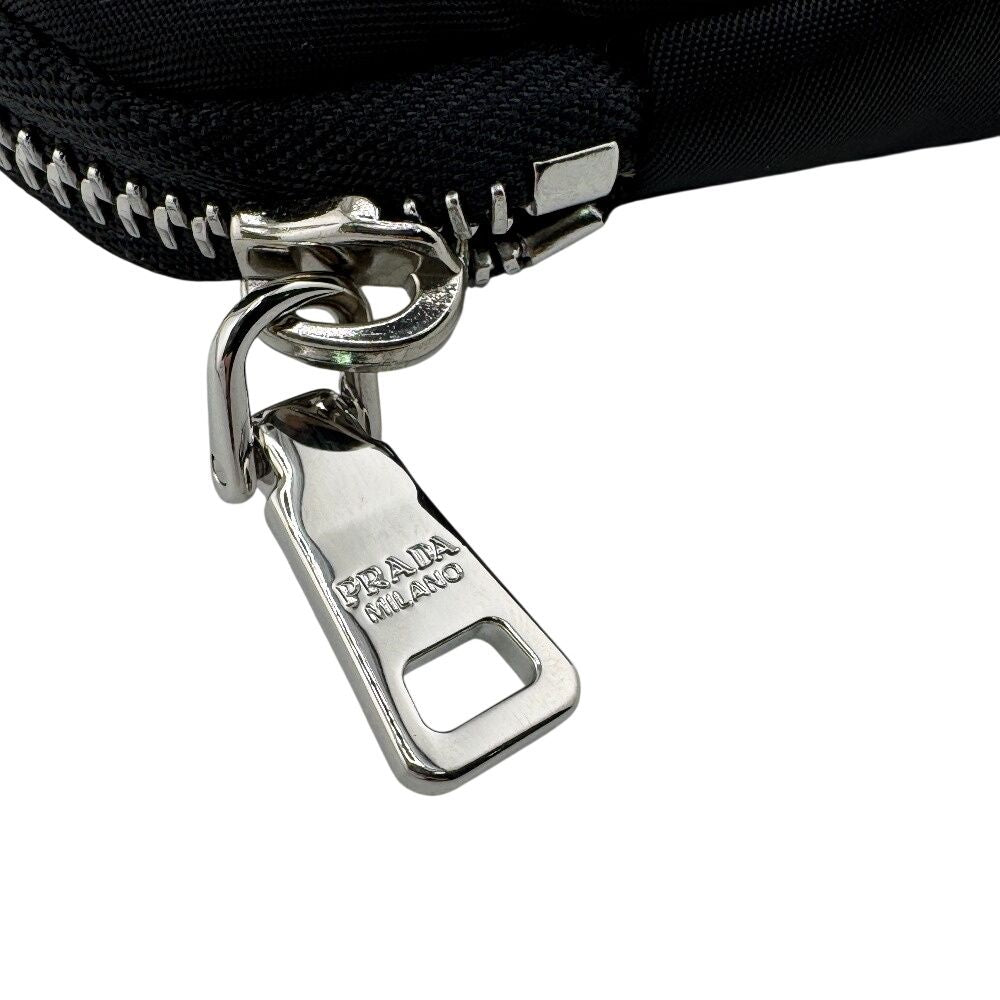 Prada Re-Nylon Mini Pouch Triangle Logo Nylon Black with Key Chain — view 5