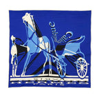 Hermes Silk Scarf Carre 90 Gavroche Elastic Blue Black White Caleche Elastique