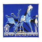 Hermes Silk Scarf Carre 90 Gavroche Elastic Blue Black White Caleche Elastique — view 2