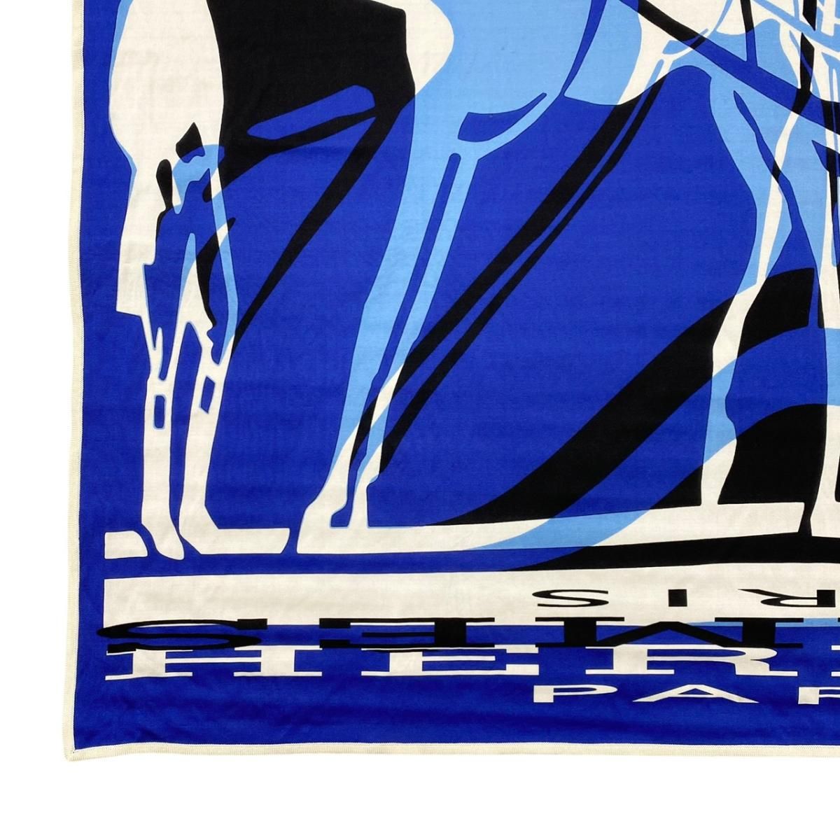 Hermes Silk Scarf Carre 90 Gavroche Elastic Blue Black White Caleche Elastique — view 5