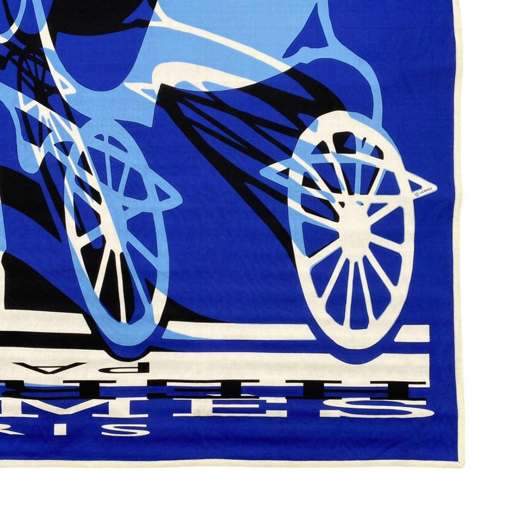 Hermes Silk Scarf Carre 90 Gavroche Elastic Blue Black White Caleche Elastique — view 6