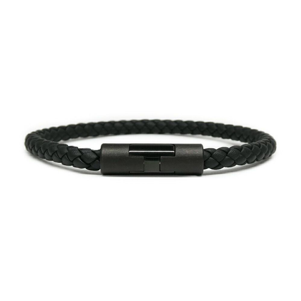Hermes Bracelet Puzzle So Black Leather Metal Logo