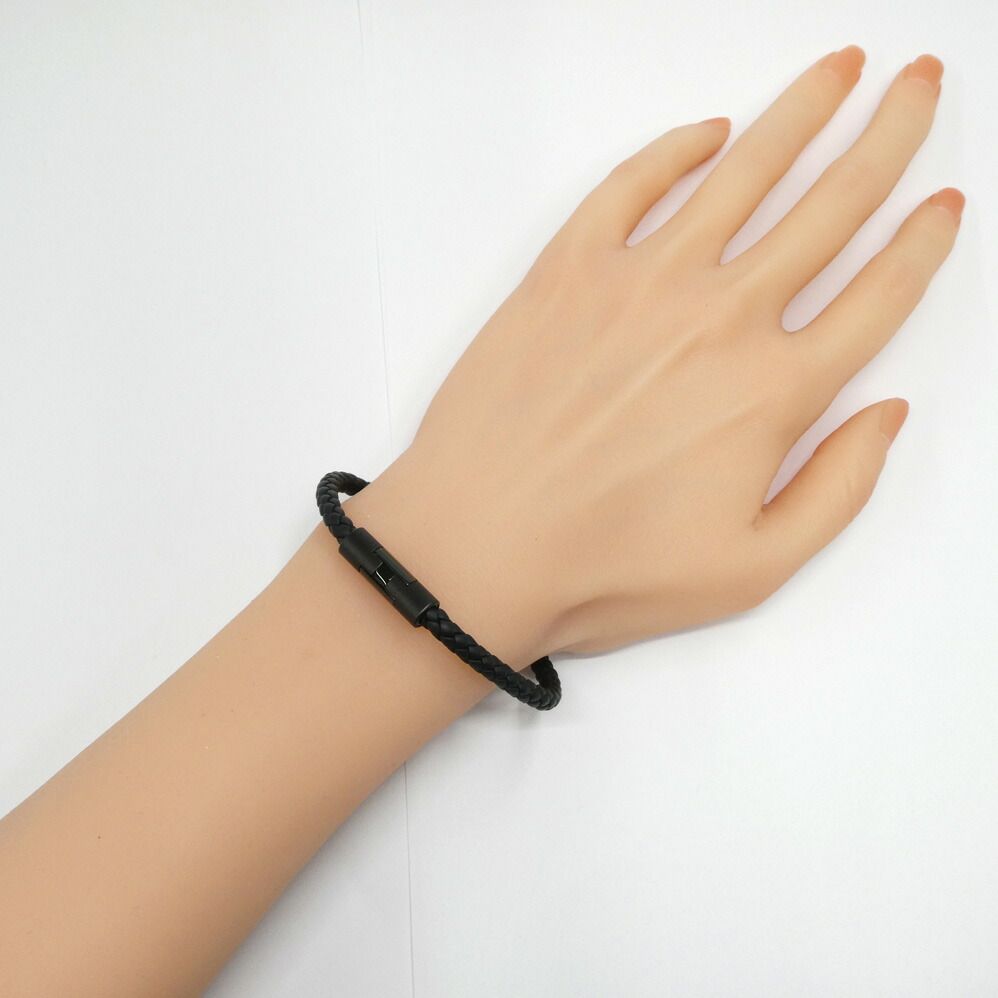Hermes Bracelet Puzzle So Black Leather Metal Logo — view 9