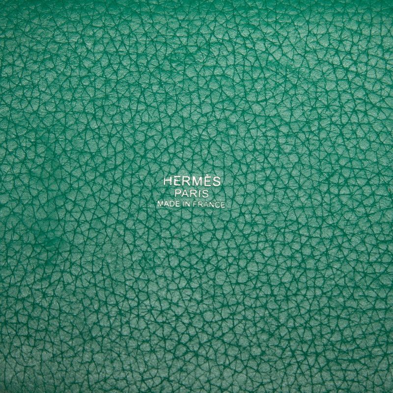 Hermes Picotin Lock PM Handbag Vert Vertigo Green Silver Taurillon Clemence — view 5