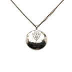 Gucci Crest Round Coin Chain Pendant Silver — view 2