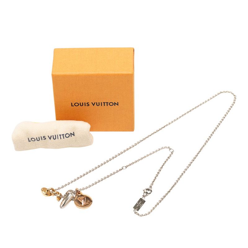 Louis Vuitton Safari Charm Chain Pendant Silver and Pink Gold Plated — view 8
