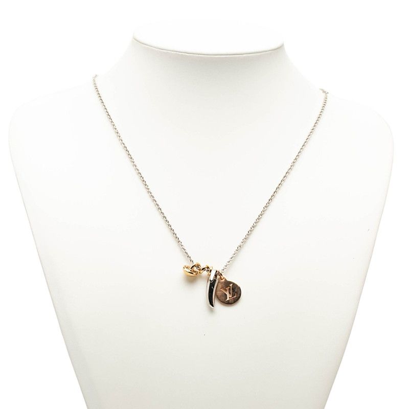 Louis Vuitton Safari Charm Chain Pendant Silver and Pink Gold Plated — view 7