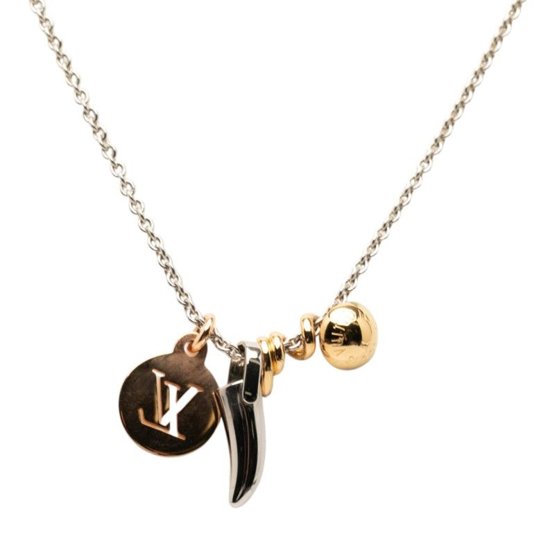 Louis Vuitton Safari Charm Chain Pendant Silver and Pink Gold Plated — view 2