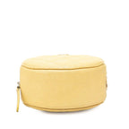 Chanel CC Logo Quilted Crossbody Chain Shoulder Bag Yellow Caviar Leather — view 3