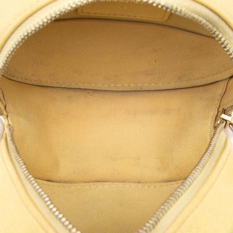 Chanel CC Logo Quilted Crossbody Chain Shoulder Bag Yellow Caviar Leather — view 4