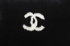Chanel CC Logo Rabbit Arm Warmers Black White — view 4
