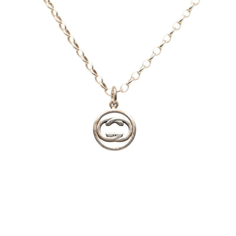 Gucci Double GG Logo Chain Pendant Silver