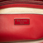 Prada / Shoulder Bag / 2-Way White Stitching Red Faux Calf Leather — view 5