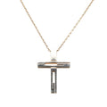 Gucci Logo Cross Chain Pendant 925 Sterling Silver