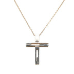 Gucci Logo Cross Chain Pendant 925 Sterling Silver