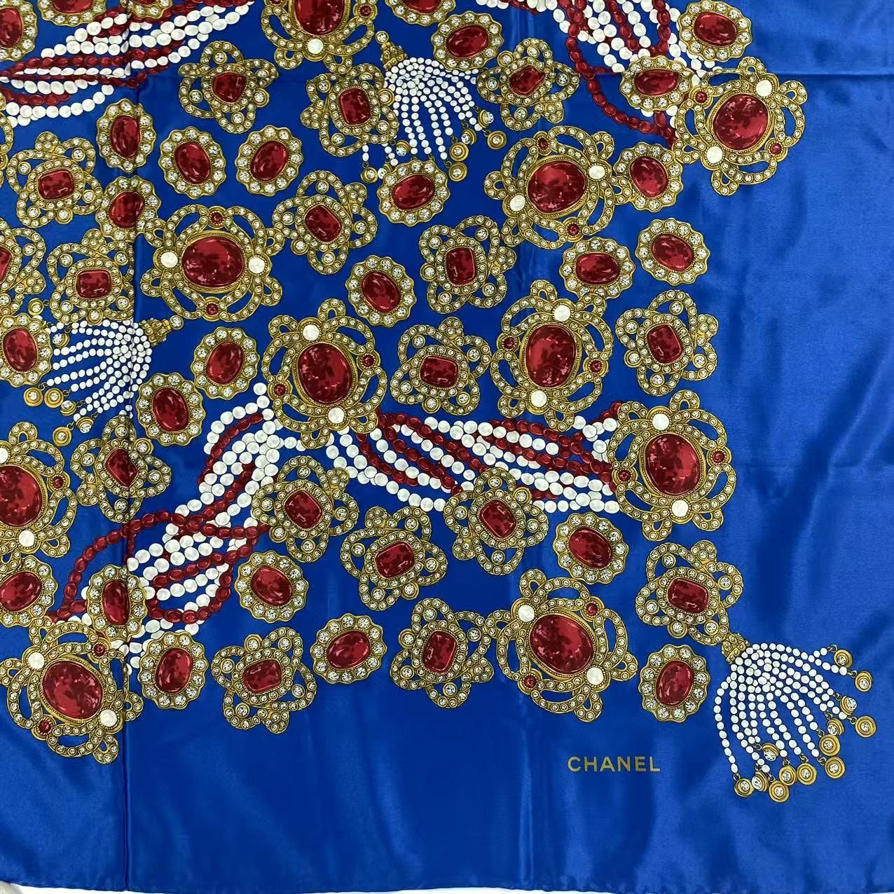 Chanel Super Large Cm Silk Scarf Gem Pattern Multicolor — view 5