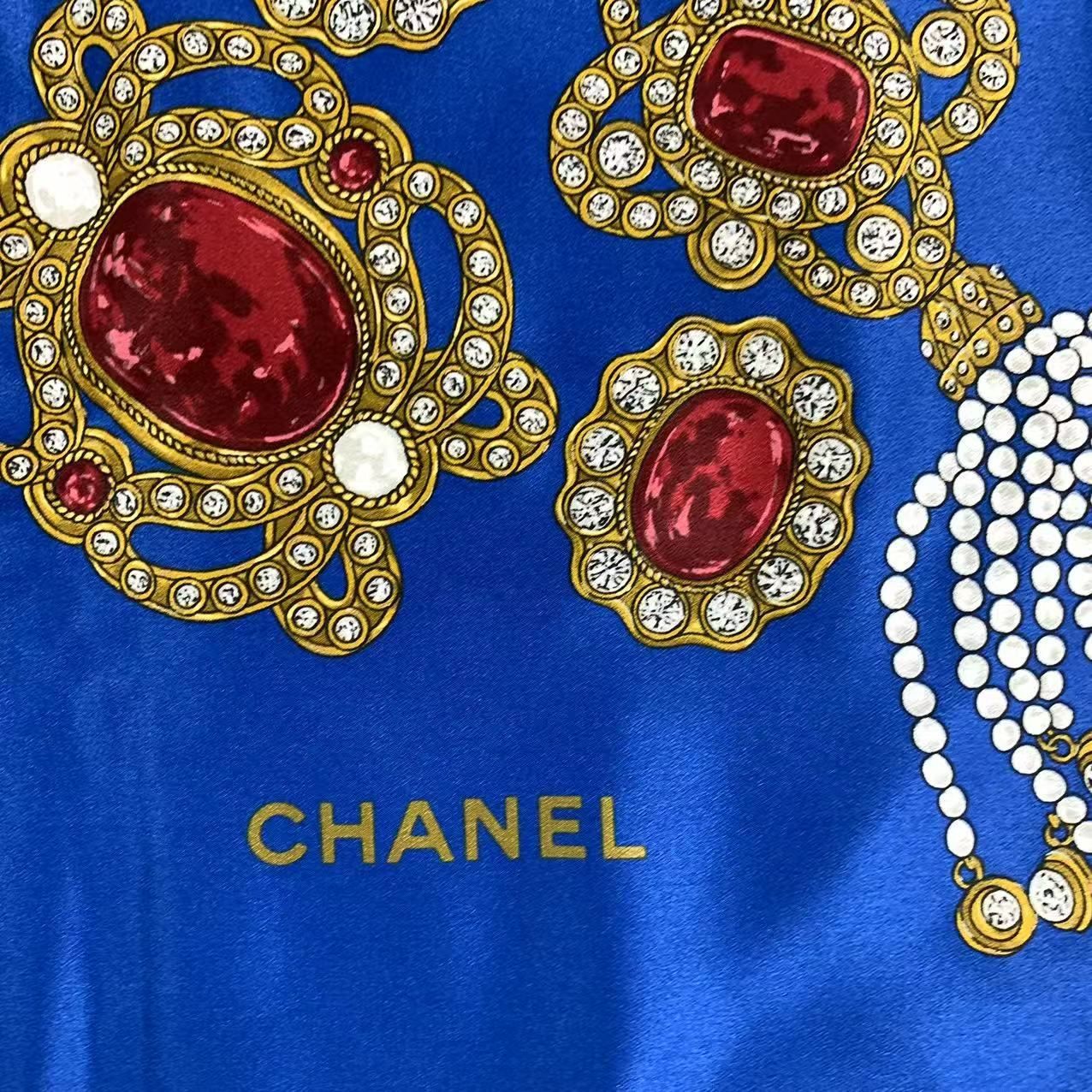Chanel Super Large Cm Silk Scarf Gem Pattern Multicolor — view 6