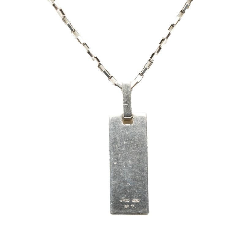 Gucci Logo Plate Chain Pendant Silver — view 2