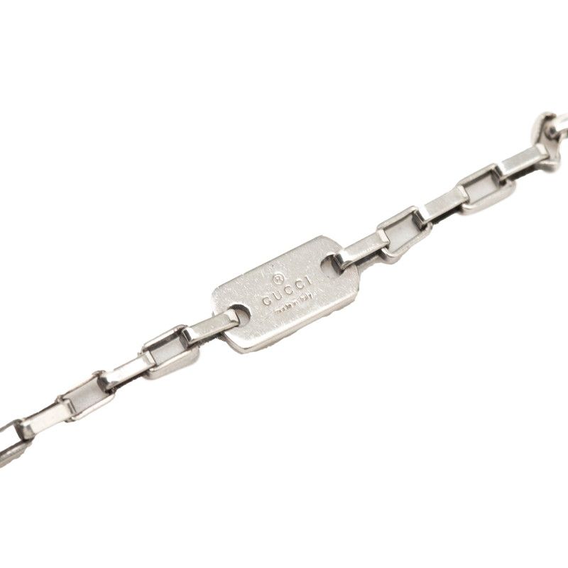 Gucci Logo Plate Chain Pendant Silver — view 4