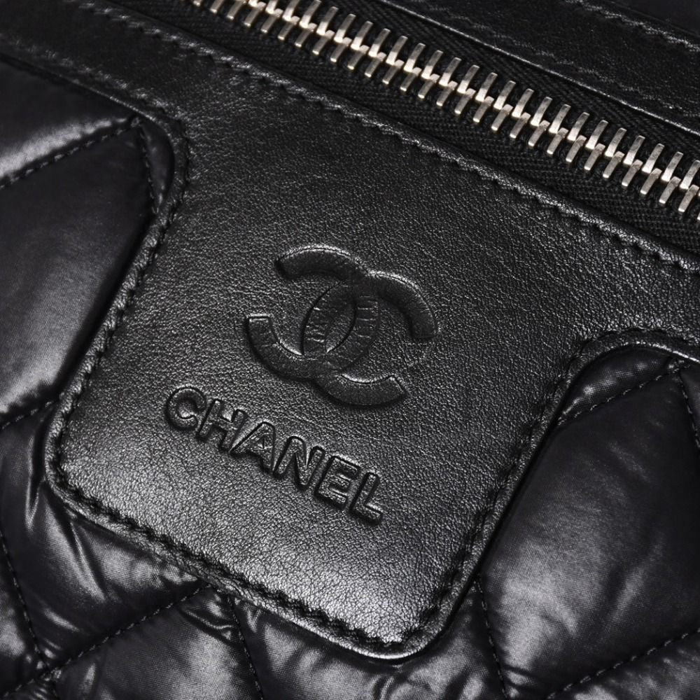 Chanel Coco Cocoon Backpack Leather Black Silver — view 6