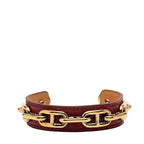 Hermes Chaine D'ancre Bangle Gold Red Plated Leather 1- Bracelet