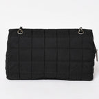 Chanel Quilted Choco Bar Shoulder Bag CC Logo Nylon Black Silver — view 2